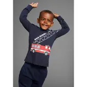 Kidsworld Langarmshirt "HIER KOMMT RETTUNG" Langarm, Basic-Passform, peppiger Druck