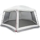 vidaXL Poolzelt mit abnehmbarem Überzelt Netzwänden Grau 618x532cm