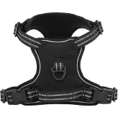 vidaXL Hundegeschirr mit Leine & Halsband Verstellbar Schwarz XL