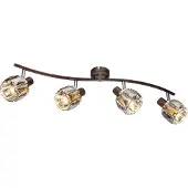 Globo Lighting Strahler Metall bronzefarben, Metall, Glaskristalle, beweglich, LxBxH: 700x315x180mm, exkl. 4x E14 40W 230V