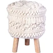 Decorationable | Hocker Lucy naturel Wolle 35x47x35 cm | NADUVI