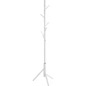 Haku Garderobenständer , 8 Haken mit jeweils 5 kg Tragkraft, Ø 480 x H 1730 mm, Stahlrohr lackiert, weiß