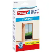 TESA Fliegengitter Standard Mückenschutz Tür Vorhang ohne Bohren grau 0,65x2,2 m