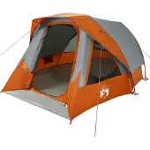 vidaXL Campingzelt 4 Personen Grau und Orange Wasserdicht