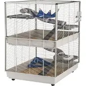 Ferplast Kleintierkäfig Furet Tower - grau: L 80 x B 75 x H 161 cm