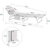 SoBuy 2-er Set Gartenliege luftig klappbar Sonnenliege Liegestuhl für Gärten, Höfe, Strände, Balkone Zwei Stühle Beige OGS35-MIx2