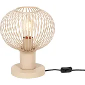 TRIO Leuchten - Moderne Draht-Tischleuchte I Tischlampe I Lampe I Leuchte Beige 23cm - Gila - Metall Kugel I Kugelförmig - LED geeignet E27