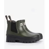 Barbour Regenstiefel Halton Chelsea Welly Damen Olive Black-Schuhgröße 41