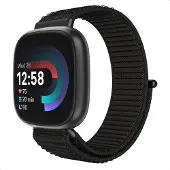 IMoshion Nylonarmband für das Fitbit Versa 4/ 3 / Sense (2) - Schwarz
