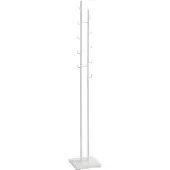 Haku Garderobenständer , 8 Haken mit jeweils 5 kg Tragkraft, Fußplatte, B 290 x T 290 x H 1760 mm, Stahlrohr pulverbeschichtet/Metall, weiß