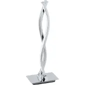 Eglo LED Tischlampe Lasana 2, 2 flammige Tischleuchte, Nachttischlampe aus Alu, Stahl, Kunststoff, Farbe: Chrom, weiß, inkl. Schalter