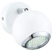Eglo LED Wandlampe Bimeda, Wandleuchte, Wandstrahler aus Metall in Weiß und Chrom, Wohnzimmerlampe, Spot inkl. GU10 Leuchtmittel, warmweiß