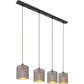 Globo Lighting Hängeleuchte Metall schwarz matt, 4x E27