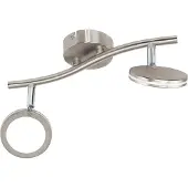 Eglo LED Deckenlampe Karystos, Deckenstrahler, Stahl in nickel-matt, chrom, Kunststoff in weiss warmweiß