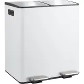 Spirella Mülleimer Mülltrennsystem Mülltrennung mit Deckel 40 L (2x20 Liter) mit Inneneimer große Abfallbehälter Abfalleimer Treteimer Edelstahl
