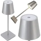 VERK 12314 LED-Touchlampe, 1500-mAh-Akku, 3 W, silberfarben