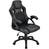 Juskys Racing Schreibtischstuhl Montreal (schwarz) - Gaming Stuhl ergonomisch, höhenverstellbar & gepolstert, bis 120 kg - Bürostuhl Drehstuhl