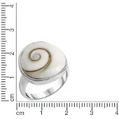 Zeeme Ring 925/- Sterling Silber Muschel weiß Glänzend ZEEme Weiß