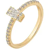 Cai Ring 925/- Sterling Silber Zirkonia Glänzend CAI Gelb