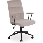 DUO sp. z o.o. Chefsessel - Sandfarben - Velours - mit Armlehnen und Sicherheitsdoppelrollen