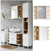 Vicco Badspiegelschrank Aquis Weiß 79.6 x 64 cm, Model 36070