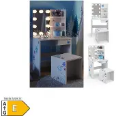 Vicco Kinder-Schminktisch Schneeflocke Weiß 54.8 cm mit LED Beleuchtung, Model 34425