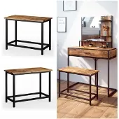 Vicco Sitzbank Fyrk Antikholz 60 cm für Schminktisch, Model 34137