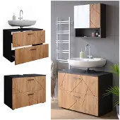 Vicco Waschbeckenunterschrank Irma Goldkraft Eiche/Anthrazit 80 x 58.6 cm, Model 37574