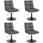 HOME DELUXE - Barhocker ACE - 4er Set, Farbe: Hellgrau- 360 Grad drehbar, Höhenverstellbar, weiche Polsterung, bis 120 kg belastbar I Küchenstuhl Speisestühle Esszimmerstühle