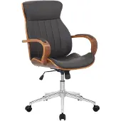 CLP Bürostuhl ergonomisch Melilla Höhenverstellbar und Drehbar | Farbe walnuss/braun