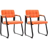 CLP 2er Set Besucherstühle Canada B Kunstleder orange