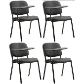 CLP 4er Set Stühle Ken mit Klapptisch Kunstleder schwarz