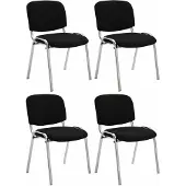 CLP 4er Set Stühle Ken Chrom Stoff schwarz
