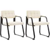 CLP 2er Set Besucherstühle Canada B Kunstleder creme
