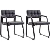CLP 2er Set Besucherstühle Canada B Kunstleder Schwarz