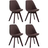 CLP 4er Set Besucherstühle Borneo V2 Stoff braun/walnuss
