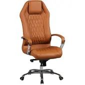 KADIMA DESIGN Chefsessel "Milano" Echtleder, Multiblockwippmechanik, Lendenwirbelunterstützung, Aluminiumfußkreuz. Beige, 70x67x136 cm |