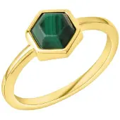 Celesta Silber Ring 925 Sterling Silber vergoldet Malachit