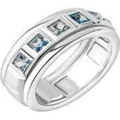 Celesta Silber Ring 925 Silber rhodiniert Blautopas