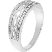 Zeeme Silber Ring Silber 925 glanz/mattiert Zirkonia