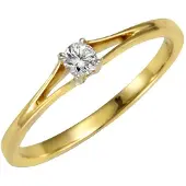 Diamonds by Ellen K. Ring Gold 585 zweifarbig mit Brillant 0,10ct.