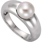 Zeeme Pearls Ring 925 Sterling Silber Muschelkernperle weiß