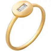 Cai Ring 925 Sterling Silber gelb vergoldet Boho Zirkonia Baguette Stein