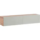 Beliani TV-Möbel Hellgrün Faserplatte 140 cm Hängend 2 Türen Holzoptik Schmal Modern Schlicht TV-Hängeschrank Fernsehschrank TV-Lowboard Wohnzimmer
