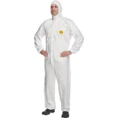 Dupont Tyvek 200 EasySafe Chemikalienschutzkleidung mit Kapuze, Kategorie III, Typ 5 und 6 Weiss Gröss