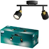 Philips Niall Decken-/Wandspot 2x, Schienenlichtschranke, GU10, 2 Glühbirne(n), LED, 220-240 V, Schwarz