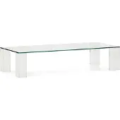 Natur24 Couchtisch Adularia 60 x 140 x 30 cm Glas Transparent