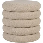 You do it | Pouf Brooklyn Bouclé beige Teddy Stoff 44x44x44 cm | NADUVI
