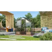Vitavia Vitavia, Aktionsangebot (inkl. 60 Euro Zubehör): Gewächshaus "Venus 3800", schwarz, 3,8 m², 3 mm ESG