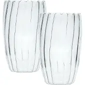 Intirilife Thermo Tee Kaffee Glas 350 ml Striped Style